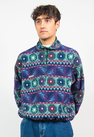 COLUMBIA FLEECE QUARTER ZIP SWEATSHIRT 90'S