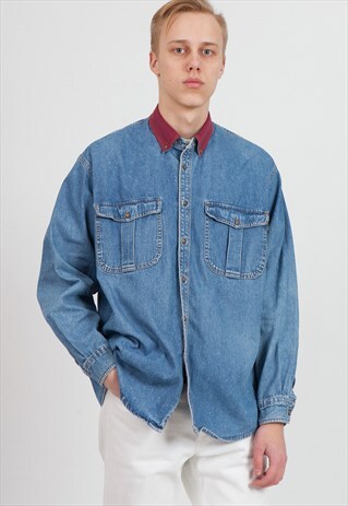 VINTAGE BLUE COTTONFIELD LONG SLEEVE DENIM SHIRT