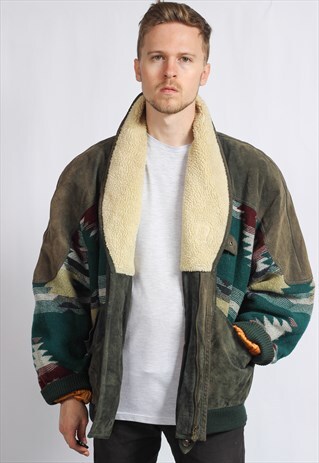 VINTAGE AZTEC FESTIVAL FLEECE LINED JACKET