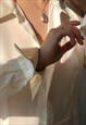  VINTAGE 90S CREAM FITTED SHIRT WITH SILKY FEEL COLLAR 