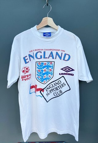 VINTAGE 1994 UMBRO EURO 96 RETRO ENGLAND FOOTBALL T-SHIRT