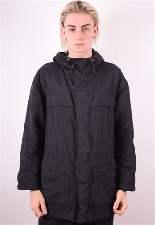 CALVIN KLEIN MENS VINTAGE PADDED JACKET LARGE BLACK 90S