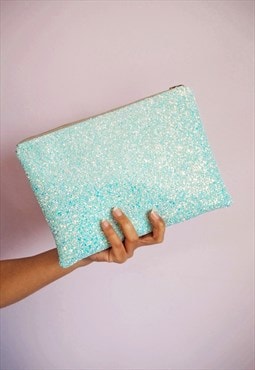 Sparkly Pastel Blue Clutch Bag