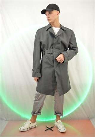 VINTAGE GREY TRENCH COAT