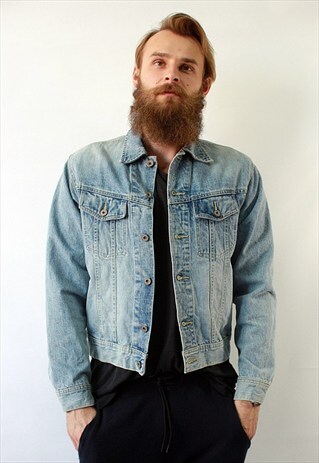 VINTAGE 90'S AMAZING CLASSIC UNISEX BLUE DENIM JACKET