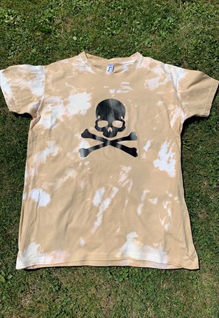 ATELIER BABYLON T SHIRT BEIGE TIE DYE / BLACK SKULL