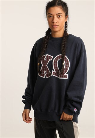 VINTAGE CHAMPION EMBROIDERED COLLEGE SWEATSHIRT