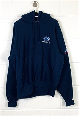 Vintage USA Hoodie Blue with Embroidered College Logo
