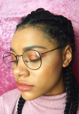 BLACK FRAME UNISEX CLEAR LENS GLASSES