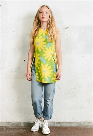VINTAGE 60S MOD FLORAL TUNIC TOP