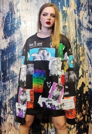 PRIDE SWEATSHIRT LGBT SUPPORT TOP LOVE GAY JUMPER IN BLACK