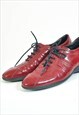 VINTAGE 00S REAL LEATHER LACQUERED SHOES IN MAROON