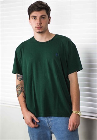 VINTAGE POLO RALPH LAUREN T-SHIRT LOGO 90S L 6.4