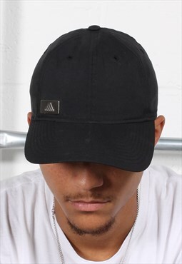 Vintage Adidas Cap in Black with Spell Out Logo