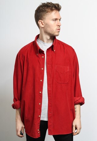 VINTAGE CORDUROY CORD SHIRT RED