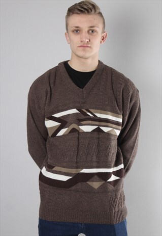 VINTAGE ABSTRACT PATTERNED JUMPER XL