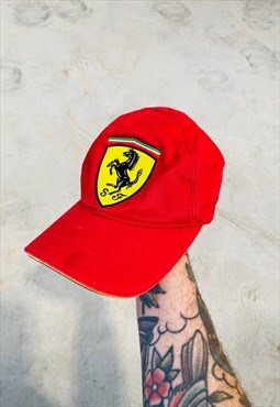Vintage Rare 90s Ferrari F1 Racing Embroidered Hat Cap