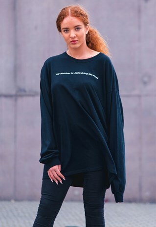 SLOGAN T-SHIRT BOYFRIEND FIT - BLACK