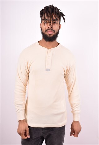 LEVI'S MENS VINTAGE TOP LONG SLEEVE MEDIUM BEIGE 90'S