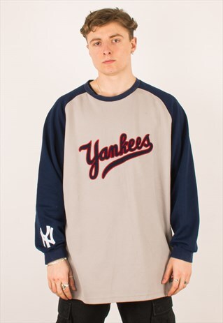 VINTAGE NEW YORK YANKEES BASEBALL JERSEY SWEATSHIRT XXL