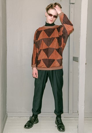 VINTAGE LEATHER PIECE SWEATSHIRT