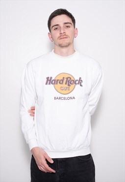 Vintage 90s Hard Rock Cafe Barcelona Sweatshirt Pullover