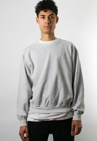 CHAMPION 1990S ROUND NECK SWEATSHIRT SWEATER GREY