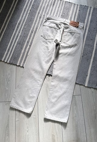 Vintage Levis 501 White Jeans 30x27