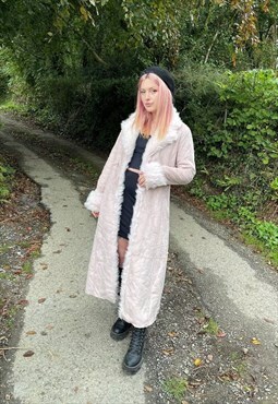 Vintage Rare Faux Fur Sherpa Penny Lane Trench Coat