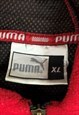 VINTAGE PUMA EMBROIDERED RED FLEECE HOODED JACKET SIZE XL