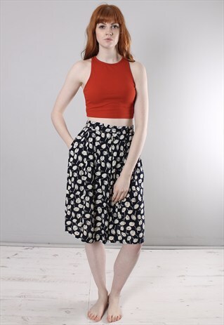 VINTAGE 80S PATTERNED HIGH WAISTED CULOTTE SHORTS