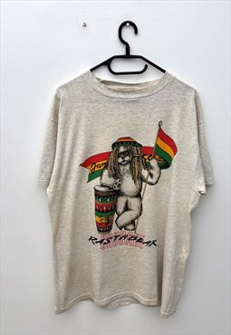 Vintage grey reggaebear graphic T-shirt large 