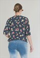 VINTAGE 90S GRUNGE REWORKED CROP MULTI PATTERN VISCOSE SHIRT