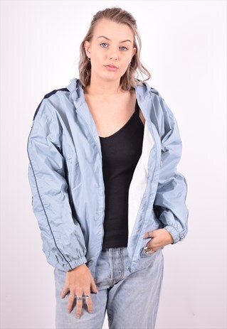 CHAMPION WOMENS VINTAGE RAIN JACKET LARGE BLUE 90'S