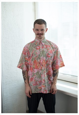 VINTAGE 80'S ABSTRACT PRINT MULTICOLOUR SHIRT