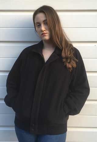 WOMENS VINTAGE BURBERRY JACKET DARK BLUE HARRINGTON COAT
