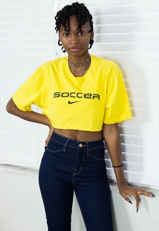 VINTAGE NIKE CROP TOP REWORKED LOGO 90S L 3.7