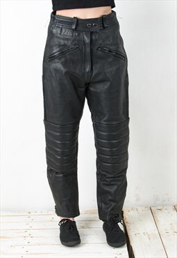 JTS Women's XS - S Leather Motorcycle Trousers Pants Biker