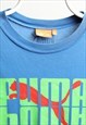 VINTAGE PUMA CREWNECK PRINT T-SHIRT BLUE