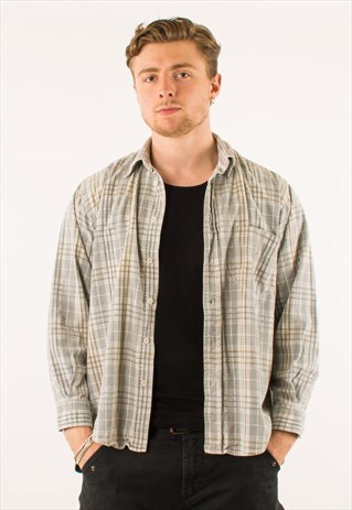 VINTAGE WHITE STRIPED CORDUROY SHIRT