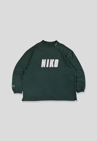 VINTAGE 90S NIKE EMBROIDERED LOGO SWEATSHIRT IN GREEN