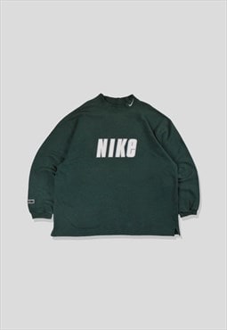 Vintage 90s Nike Embroidered Logo Sweatshirt in Green