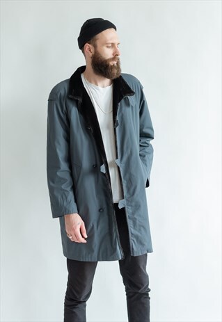 VINTAGE 60S PARKA COAT WITH FAUX FUR DETAIL