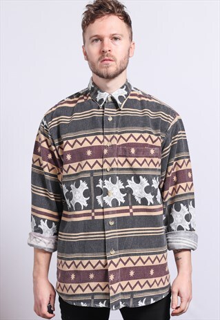 VINTAGE AZTEC PATTERNED SHIRT