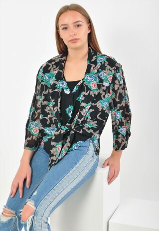 VINTAGE 80'S BLOUSE IN FLOWER PRINT