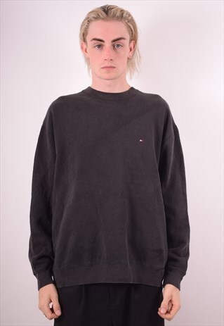 TOMMY HILFIGER MENS VINTAGE SWEATSHIRT JUMPER LARGE 90S