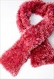 VINTAGE Y2K PINK FLUFFY FUZZY WINTER LONG SCARF UNISEX