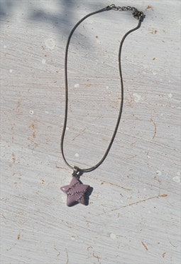 Deadstock 90s enamel star pendant with glass crystals