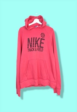 Vintage Nike Sweatshirt Hoodie TRACK in Red L