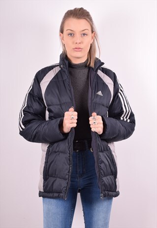 ADIDAS WOMENS VINTAGE PADDED JACKET MEDIUM BLUE 90S